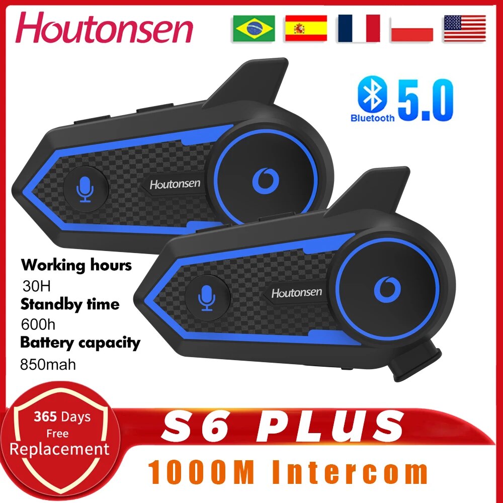 Houtonsen S6 PLUS Motorcycle H - đánh giá và giá Universal Motorcycle Helmet Intercom Headset